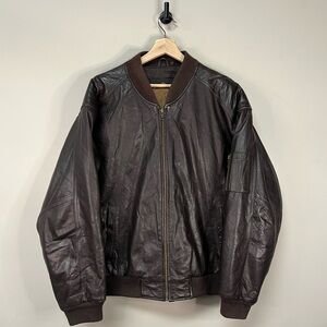 Vintage Leather Bomber Jacket